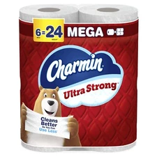 Ultra Strong Toilet Paper 6 Mega Rolls = 24 Regular Rolls
