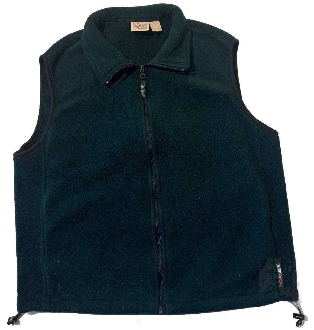 Vintage Woolrich Outdoors Polartec Green Fleece Full Zip Vest Adult Large