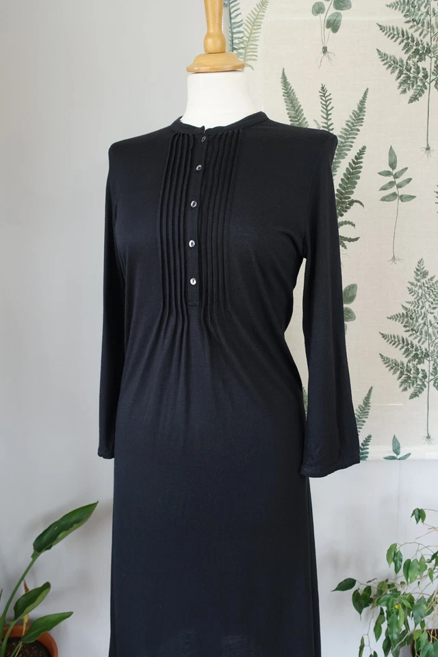 0039 ITALY Black Modal & Cashmere dress size M - Image 3 of 4