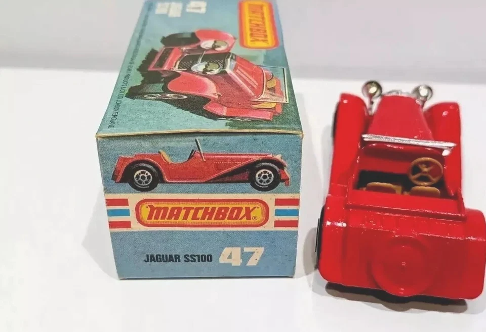 Caja de cerillas Lesney No. De colección 47 Jaguar SS100 - Casi como nuevo con caja original años 60 Eng Foto 4 de 4