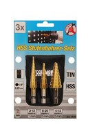 Kraftmann BGS HSS Stufenbohrer Satz 3-Teilig 3-20 Mm Mit Tasche Titanbeschichtet