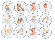 12 Nursery Rhymes, edible images for your desserts CHOOSE SIZE pre cut ❤️