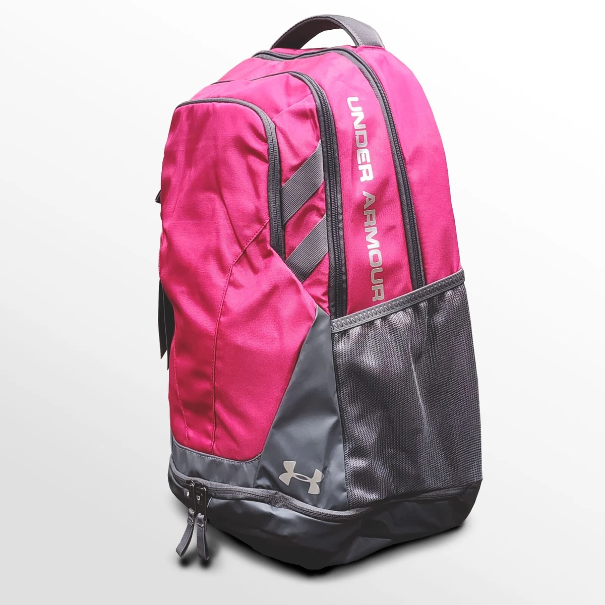 Under Armour UA Hustle 3.0 Backpack Water Resistant Pink Grey | eBay
