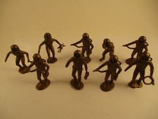 Lot 9 MPC Gold Figures Space Men Astronauts Tom Corbett Rex Mars Vinyl