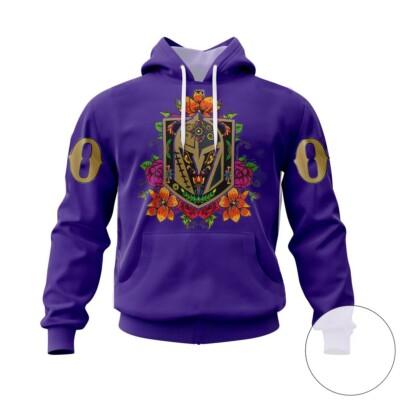 Personalized Vegas Golden Knights Hoodie Purple Color Unisex Kits Dia De Muertos