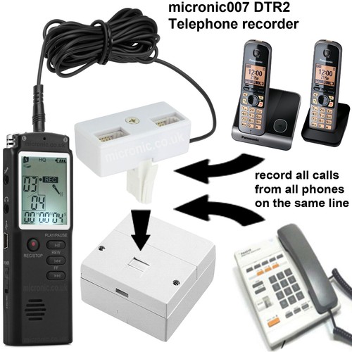 Landline Telephone Recorder Adapter 3.5mm Jack Plug Line Output For