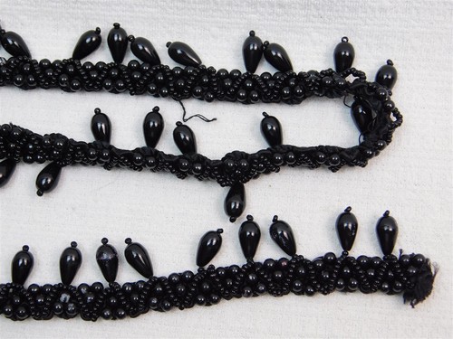 11Pcs Vtg White Cream Black Gold Iridescent Mixed Lot Trim Various Lengths Width - Picture 4 of 24