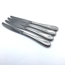 Oneida Glossy Flight Reliance Stainless Lot Of 4 Dinner Knife Knives Flatware
