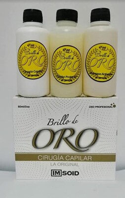 CIRUGIA CAPILAR BRILLO DE ORO KIT PASOS CABELLO LISO Y CON BRILLO IMSOID 