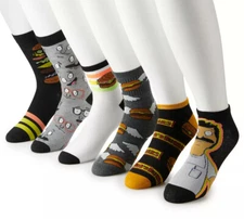 Men's BOB'S BURGERS Socks 6 Pairs Gift Lot