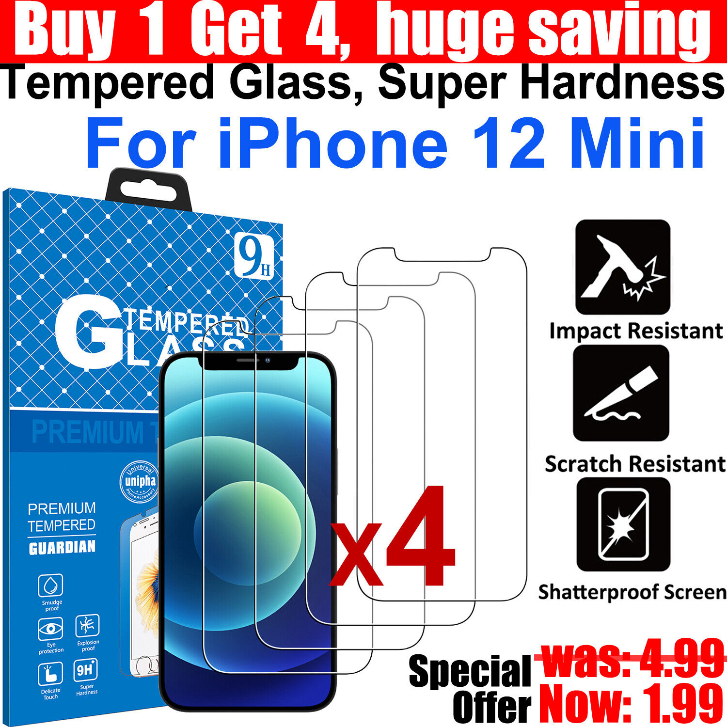 Tempered Glass Screen Protector For iPhone 14 13 12 11 Pro Max Mini XS X XR Plus - Picture 23 of 38
