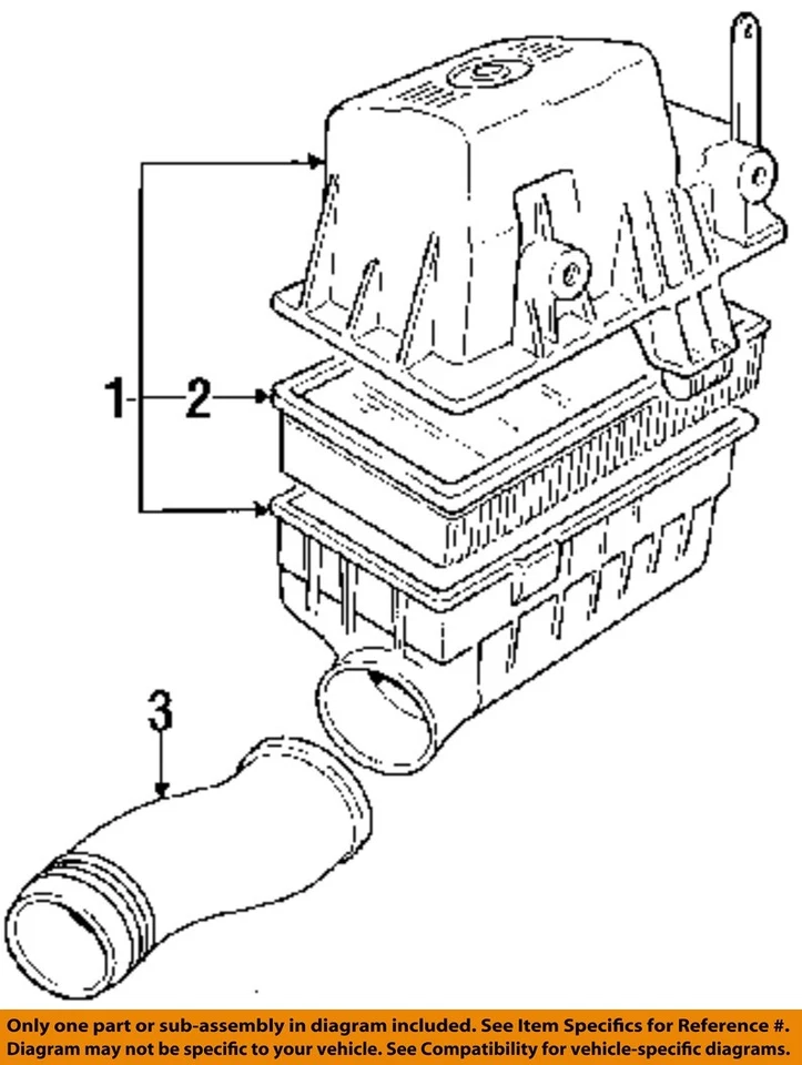 Limpiador de caja de filtro de aire completo con tubo OEM 1984 1985 1986 1987 1988 BMW 325E Foto 3 de 4