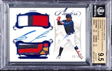 2018 PANINI FLAWLESS RONALD ACUNA JR. DUAL ROOKIE RC PATCH AUTO /15 BGS 9.5 TGM