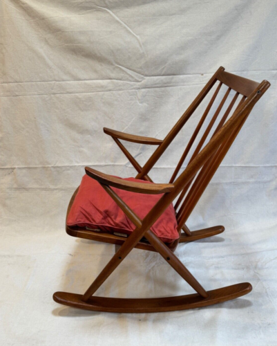 Mid-Century Modern Danish Teak Rocking Chair by Bramin Frank Reenskaug