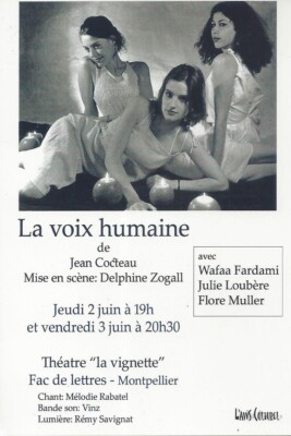 CP Die menschliche Stimme von Jean Cocteau im Théâtre la vignette in Montpellier