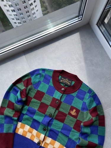 Vivienne Westwood x anglomania sweater Knitted cardigan patchwork multicolor - Picture 4 of 14