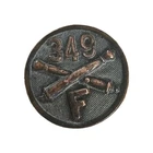 VINTAGE WW1 ERA US MILITARY TUNIC COLLAR PIN 349TH REGIMENT COMPANY F
