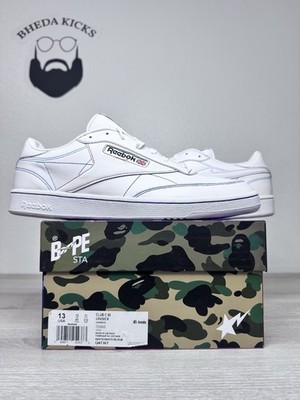 Size 13 - A Bathing Ape BAPE x Reebok Club C 85 Bapesta Q47367 Brand New