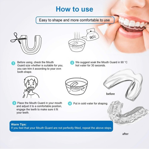 4 Pack Kids Mouth Guard For Grinding Teeth & Clenching, Eliminates Tmj - Picture 8 of 8