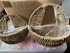 2 wicker wall baskets  for garden or to display forever flowerz 1 x12 in 1 x9 in