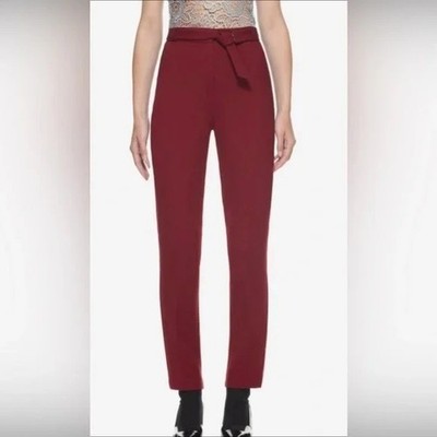 NWT Self Portrait SIU Trousers in Burgundy - Size 8 (MSRP: $282)