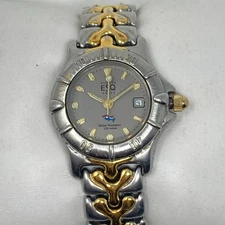 ESQ Swiss Movado Watch Women 27mm Silver Gold Tone Date New Battery SMALL 5.75"