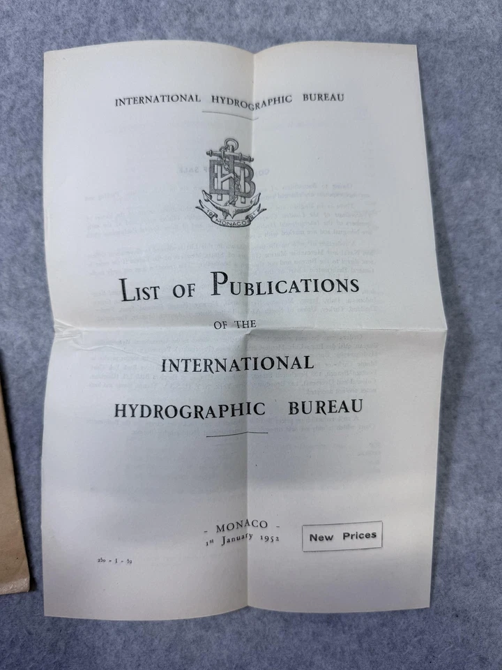List Of Publications International Hydrographic Bureau 1952 Monaco Nautical — 第 3/4 张图片