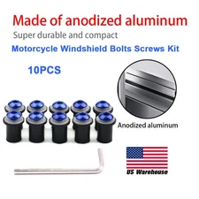 Motorcycle Aluminum Fairing Screws Bolt Kit Body Mount for Windscreen Windshield