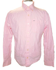 VTG Y2K ABERCROMBIE FITCH PINK PINSTRIPE BUTTON DOWN OXFORD SHIRT MUSCLE sz L