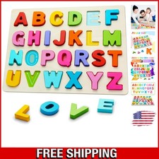 Colorful Stage 2 Wooden Alphabet Puzzle for Educational Play  Learning Fun