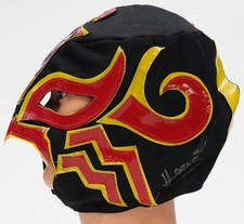 Máscara Lucha Libre Firmada por Rey Horus Certificado de Autenticidad Bas Roh AAA Nueva Japón Lucha Profesional Auto A