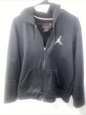 NIKE Air Jordan Jumpman mens Hoodie Black Sz Medium Full Zip