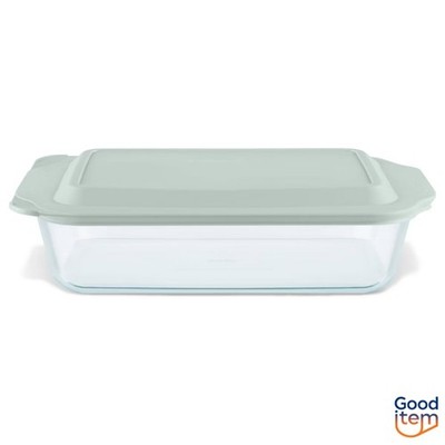 Pyrex 9''x13'' Glass Deep Casserole Dish with Lid Sage Green: 5 Qt Baking Dish