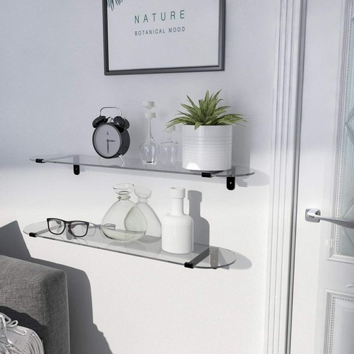 Tempered Glass Bathroom Shelves Wall 5.3"D x 23.2"W x 2.3"H, Clear Coffee - Afbeelding 9 van 9