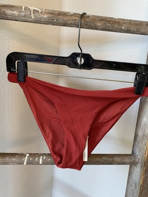 L* Space Bikini Bottom Redwood Ribbed Cheeky Swim Size Medium NWT