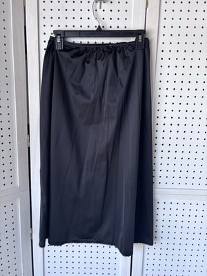 Vanity Fair Style 11-711 Midi Slip Skirt Black Nylon Women's M 30''