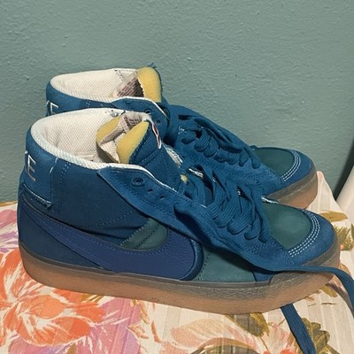 Nike SB Zoom Blazer Mid Premium Plus Sneaker Shoes Teal Gum Blue Size 6.5