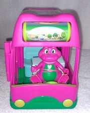 Fisher Price Barney  s World Toy Adventure Push-Along Bus  Barney Figure New