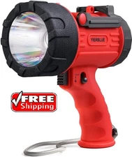 Rechargeable Spotlight with 200000 Lumen LED, IP67 Waterproof Handheld Flashl...