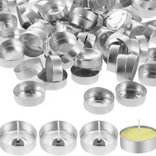 1 Set Leere Kerzengläser, Kerzendosen mit Baumwolldochten, Runde Leere Kerz7135