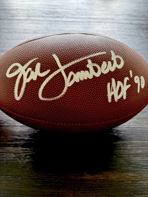 Steelers Legend Jack Lambert signed football w/ HOF '90 inscription Player Cert.