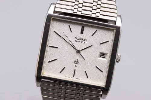 [Exc+5] Vintage SEIKO Emblem 4122-5000 Square Quartz Watch New Battery Japan