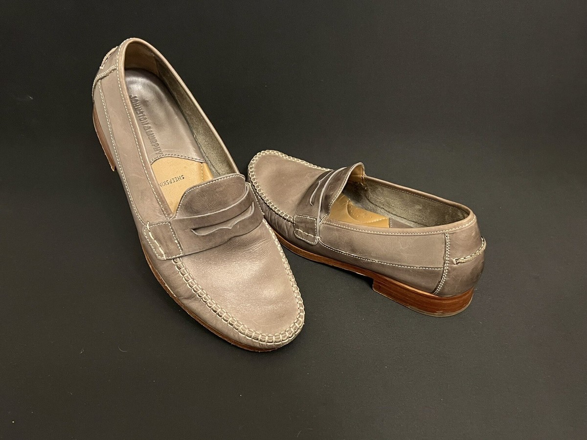 Johnston Murphy Mens Penny Loafer Size 8.5M Gray Sheepskin  display picture 3