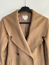 Club Monaco Beige Camel Cashmere Wool Cream Coat Fur Collar