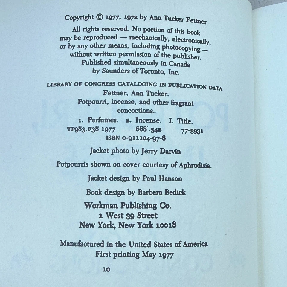 Potpourri Incense Fragrant Concoctions Recipes Toilet Waters Sachets 1977 - Image 2 of 4