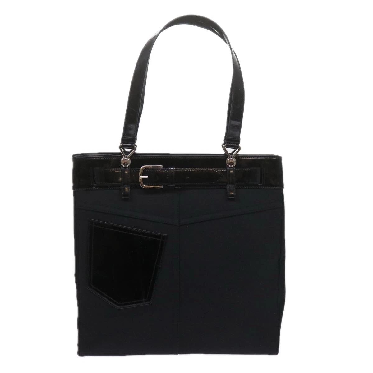 Sac fourre tout Dior en cuir noir authentique