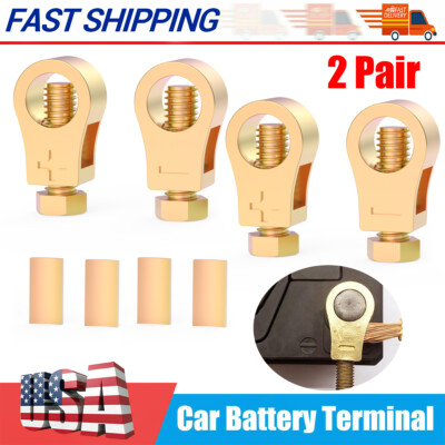 2Pairs Cable Clamp Battery Connection Clip Car Battery Pure Copper Terminal Wire