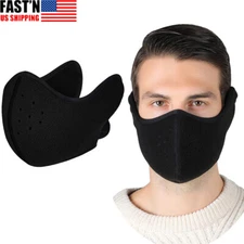 Winter Half Ski Mask Windproof Fleece Ear Warmer Face Cover for Cold Weather Men