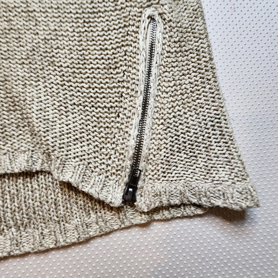 Suéter Quinn Mujer Pequeño Beige Pullover Manga Larga Cremallera Acentos Foto 3 de 4