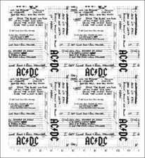 AC/DC Cotton Fabric Lyrics 1/2 yard or yards